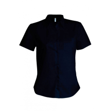 KARIBAN Női blúz Kariban KA544 Ladies' Short-Sleeved Cotton poplin Shirt -M, Navy