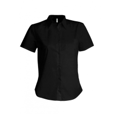 KARIBAN Női blúz Kariban KA544 Ladies&#039; Short-Sleeved Cotton poplin Shirt -XS, Black blúz