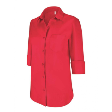 KARIBAN Női blúz Kariban KA558 Ladies' 3/4 Sleeved Shirt -L, Classic Red