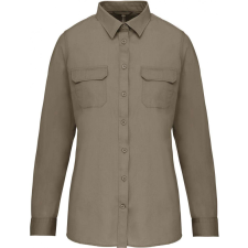 KARIBAN Női blúz Kariban KA591 Ladies&#039; Long Sleeved Safari Shirt -M, Light Khaki blúz