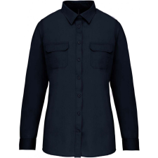 KARIBAN Női blúz Kariban KA591 Ladies&#039; Long Sleeved Safari Shirt -XL, Navy blúz