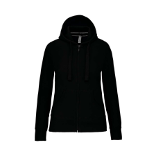 KARIBAN Női cipzáros kapucnis pulóver, Kariban KA464, Black-L női pulóver, kardigán