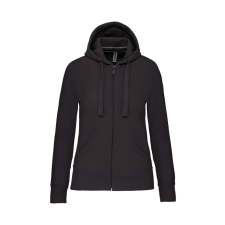 KARIBAN Női cipzáros kapucnis pulóver, Kariban KA464, Dark Grey-M női pulóver, kardigán