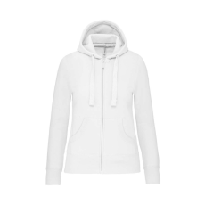 KARIBAN Női cipzáros kapucnis pulóver, Kariban KA464, White-L