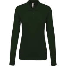 KARIBAN Női galléros hosszú ujjú piké póló, Kariban KA257, Forest Green-XL női póló