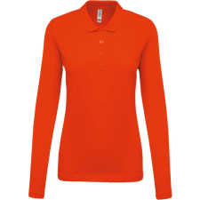 KARIBAN Női galléros hosszú ujjú piké póló, Kariban KA257, Orange-3XL női póló
