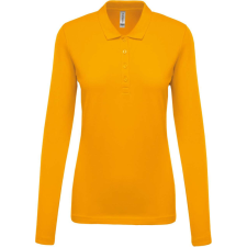 KARIBAN Női galléros hosszú ujjú piké póló, Kariban KA257, Yellow-3XL női póló