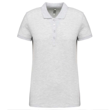 KARIBAN Női galléros piké póló, rövid ujjú, Kariban KA255, Ash Heather-L női póló