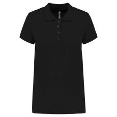 KARIBAN Női galléros piké póló, rövid ujjú, Kariban KA255, Black-XS