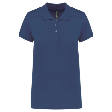 KARIBAN Női galléros piké póló, rövid ujjú, Kariban KA255, Deep Blue-3XL