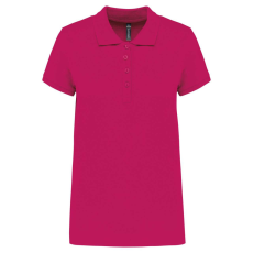 KARIBAN Női galléros piké póló, rövid ujjú, Kariban KA255, Fuchsia-XL