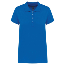 KARIBAN Női galléros piké póló, rövid ujjú, Kariban KA255, Light Royal Blue-3XL