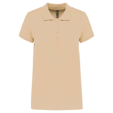 KARIBAN Női galléros piké póló, rövid ujjú, Kariban KA255, Light Sand-2XL