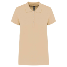 KARIBAN Női galléros piké póló, rövid ujjú, Kariban KA255, Light Sand-3XL női póló
