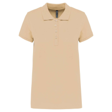KARIBAN Női galléros piké póló, rövid ujjú, Kariban KA255, Light Sand-XS