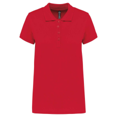 KARIBAN Női galléros piké póló, rövid ujjú, Kariban KA255, Red-S