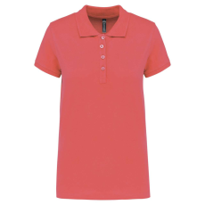 KARIBAN Női galléros piké póló, rövid ujjú, Kariban KA255, True Coral-3XL