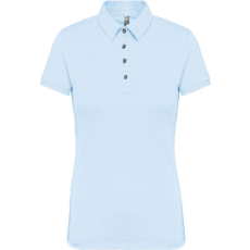 KARIBAN Női galléros rövid ujjú jersey póló, Kariban KA263, Sky Blue-2XL