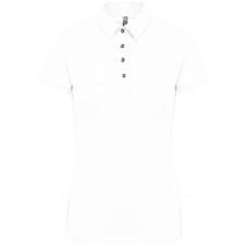 KARIBAN Női galléros rövid ujjú jersey póló, Kariban KA263, White-XL női póló