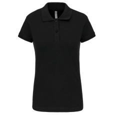 KARIBAN Női galléros sztreccs piké póló, Kariban KA240, Black-XS