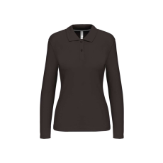 KARIBAN Női hosszú ujjú galléros piké póló, Kariban KA244, Dark Grey-M