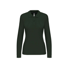 KARIBAN Női hosszú ujjú galléros piké póló, Kariban KA244, Forest Green-XL