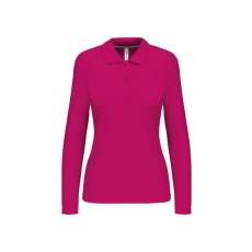 KARIBAN Női hosszú ujjú galléros piké póló, Kariban KA244, Fuchsia-3XL