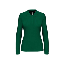KARIBAN Női hosszú ujjú galléros piké póló, Kariban KA244, Kelly Green-2XL női póló