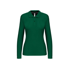 KARIBAN Női hosszú ujjú galléros piké póló, Kariban KA244, Kelly Green-3XL