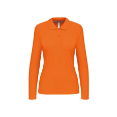 KARIBAN Női hosszú ujjú galléros piké póló, Kariban KA244, Orange-S