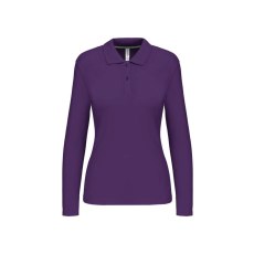 KARIBAN Női hosszú ujjú galléros piké póló, Kariban KA244, Purple-L