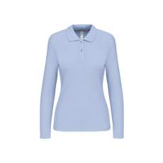 KARIBAN Női hosszú ujjú galléros piké póló, Kariban KA244, Sky Blue-2XL