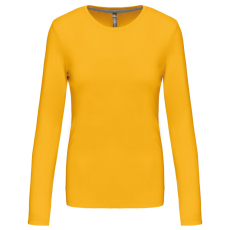 KARIBAN Női hosszú ujjú kereknyakú pamut póló, Kariban KA383, Yellow-2XL