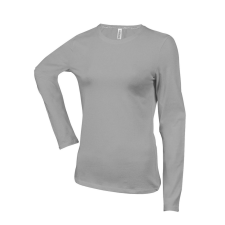 KARIBAN Női hosszú ujjú kereknyakú póló, Kariban KA383, Oxford Grey-2XL női póló