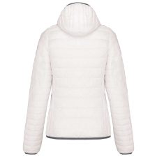 KARIBAN Női kapucnis bélelt meleg és ultrakönnyű kabát , Kariban KA6111, White-XL női dzseki, kabát