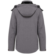 KARIBAN Női kapucnis softshell dzseki, Kariban KA414, Marl Grey-3XL