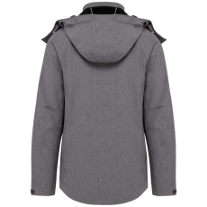 KARIBAN Női kapucnis softshell dzseki, Kariban KA414, Marl Grey-M