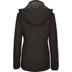 KARIBAN Női levehető kapucnis bélelt kabát, Kariban KA6108, Black-L
