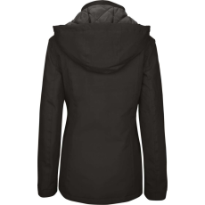 KARIBAN Női levehető kapucnis bélelt kabát, Kariban KA6108, Black-XS
