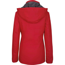 KARIBAN Női levehető kapucnis bélelt kabát, Kariban KA6108, Red-L női dzseki, kabát