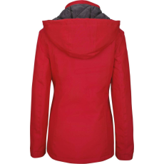 KARIBAN Női levehető kapucnis bélelt kabát, Kariban KA6108, Red-M
