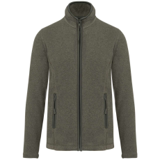 KARIBAN Női MAUREEN cipzáras polár pulóver, Kariban KA907, Green Marble Heather-L