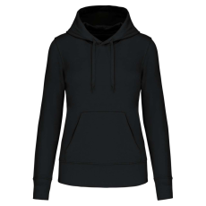KARIBAN Női organikus kapucnis pulóver, Kariban KA4028, Black-S
