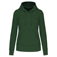 KARIBAN Női organikus kapucnis pulóver, Kariban KA4028, Forest Green-L női pulóver, kardigán