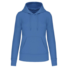 KARIBAN Női organikus kapucnis pulóver, Kariban KA4028, Light Royal Blue-L női pulóver, kardigán