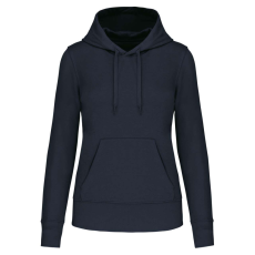 KARIBAN Női organikus kapucnis pulóver, Kariban KA4028, Navy-XS