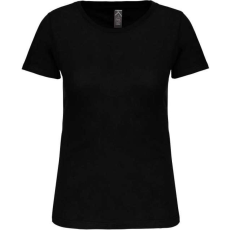 KARIBAN Női organikus kereknyakú rövid ujjú póló, Kariban KA3026IC, Black-S