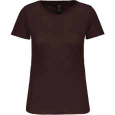 KARIBAN Női organikus kereknyakú rövid ujjú póló, Kariban KA3026IC, Chocolate-2XL