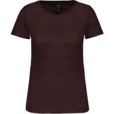 KARIBAN Női organikus kereknyakú rövid ujjú póló, Kariban KA3026IC, Chocolate-XL