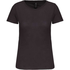 KARIBAN Női organikus kereknyakú rövid ujjú póló, Kariban KA3026IC, Dark Grey-3XL női póló